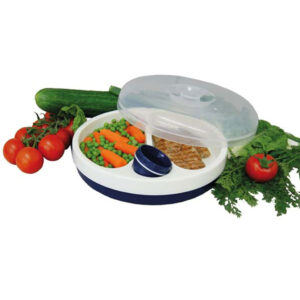 Warmhalteteller, 2-geteilt, Ø 22 cm, mit Deckel aus Kunststoff