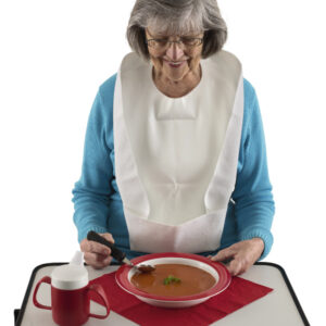 Schutzserviette mit Auffangtasche Esslatz aus Oberseite PVC, Unterseite Frottee