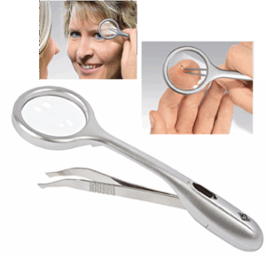 WEDO Trizette die Pinzette mit Lupe und LED-Licht