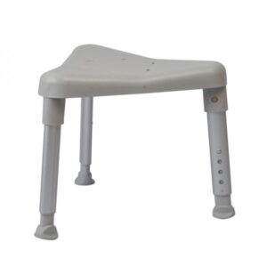 Etac Edge niedrig Duschhocker, Farbe grau, Sitzhöhe von 34,5 - 42cm besonders für kleine Benutzer