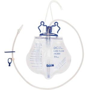 Careflow Bettbeutel 2L, geschlossenes Urindrainagesystem, Urinbeutel mit Schlauch 120 cm, steril, 2000ml Volumen (unsere Mono Flo Alternative)