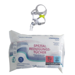 5 x Löwenstein Spezial-Reinigungstücher neutral (ohne Duftstoffe), neu im Flow Pack á 72 Stück, 14x19cm, Nachfolgeprodukt der CPAP-Reinigungstücher-Dose(#1235957)
