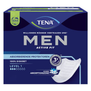 TENA Men Active Fit Level 1 (24 Stück) , HMV, Inkontinenz Männer Einlagen, absorbierende Protektoren