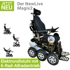New Live Magix 2 Elektrorollstuhl mit revolutionärem 6-Rad-Allradantrieb, überwindet Hindernisse bis 15cm, elektrischer Lift serienmäßig, HMV: 18.99.06.1144(#1235573)