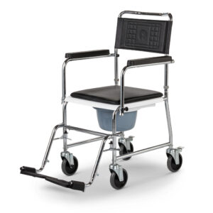Meyra Toilettenrollstuhl HCDA Chrom, HMV, der Nachstuhl-Klassiker - das Original, verchromt, auch als Klinikstuhl geeignet