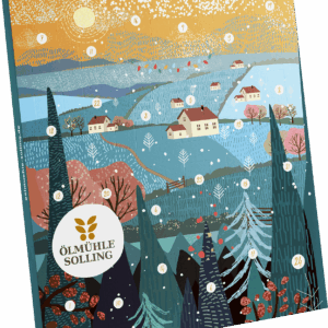 Adventskalender 2026 24 Bio-Spezialitäten in der 20 ml Flasche Winterlandschaft