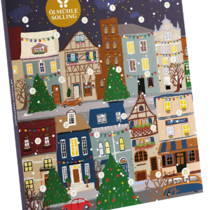 Adventskalender 2026 24 Bio-Spezialitäten in der 20 ml Flasche Stadt im Winter