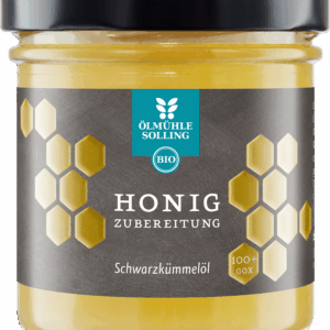 Honigzubereitung mit Schwarzkümmelöl im 180 g Glas 180 g mit Öl