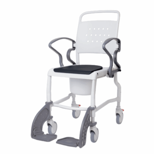 Rebotec Hamburg Toilettenrollstuhl, höhenverstellbar, inkl. Eimer und Armlehnen, bis 130kg