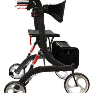 Bescomed Spring S Rollator graphitgrau, Leichtgewichtsrollator, mit justierbaren Spiralfedern, Modell Small, Sitzhöhe 52cm (#1235527)