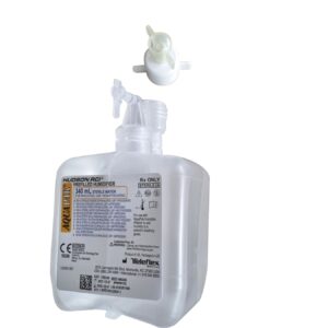 Aquapak Sterilwasser 340ml im geschlossenen System, inkl. O2-Adapter zum Anschluss an Sauerstoffgeräte, steriles Wasser zur Inhalation in der Sauerstofftherapie (unser Respiflo Nachfolgeprodukt)