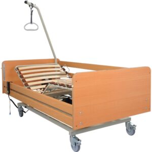 AKS S4 Pflegebett Ausstellungsstück, das wohnliche Krankenbett für die häusliche Pflege, Scherenbett mit Holzfederleisten, bis 135 kg