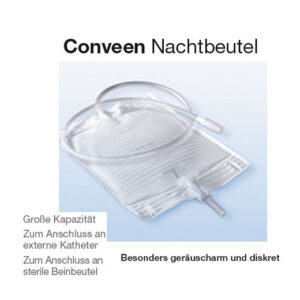 AV Coloplast Conveen Nachtbeutel Nr. 5062, Packungseinheit: 10 Stück, 90cm Schlauch,  Solange der Vorrat reicht