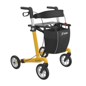 Gepard Carbon Rollator Sonderedition gelb inkl. Softrädern, inkl. Rückengurt, inkl. Stockhalter, Leichtgewicht nur 5.5kg, bis 150kg