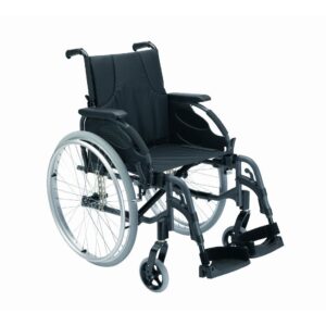 Invacare Action3 NG Leichtgewichts-Rollstuhl, SB 45.5cm, inkl. Trommelbremse, Schwarz-Metallic, bis 125 kg (Lagervariante)