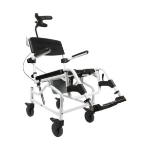 Kakadu Tilt Dusch- und Toilettenrollstuhl mit Kantelung, 4 arretierbare 5'' Rädern, Kopfstütze, bis 150kg