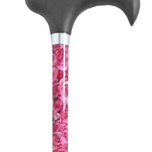 Leichtmetallstock im Blumendesign Rosen, mit Derbygriff, verstellbar, bis 100kg