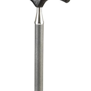 Leichtmetallstock mit Derbygriff SOFT in Carbonoptik, Farbe struktur grau, verstellbar 74-94cm, bis 100kg (Serie 507)