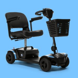 Vermeiren One Plus Mini Scooter, 25Ah Akku, vollständig zerlegbar, drehbarer Sitz, 6 km/h Elektromobil, kleiner Wenderadius, PU bereift, bis 136kg