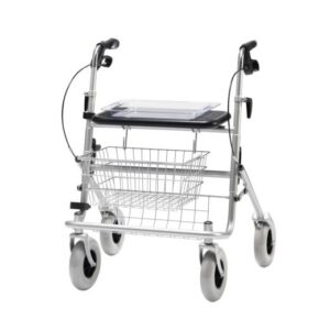 Bischoff & Bischoff Rollator XL bis 200kg, HMV, Rollator komplett mit Korb,Tablett & Stockhalter