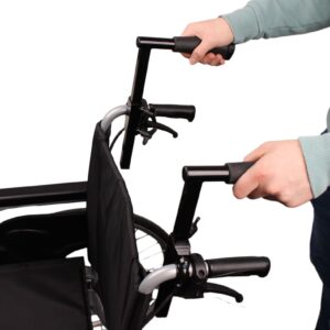Schiebegrifferhöhung Easy Push Premium SGE-5, mit Flügelschrauben, Universal höhenverstellbare Schiebegriffverlängerung EasyPush SGE-5 für Rollstühle (Paar)