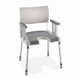 Aquatec Sorrento Duschstuhl inkl. Hygieneausschnitt, mit Armlehnen, mit Rückenlehne, HMV, mit Soft-Touch-Oberfläche, bis 135kg