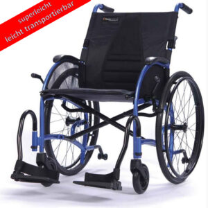 Strongback II Comfort Rollstuhl, Ultraleichtgewicht nur 11,2 kg, SB 50cm (Large), Steckachse mit 24 Zoll Rädern, inkl. Kippstützen, bis 135 kg