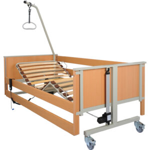 AKS L4 SMPS + FTL Pflegebett, inkl. Fußtieflagerung, das variable Leichtgewichtsbett mit Holz-Liegefläche, das Senioren-Pflegebett, bis 150kg