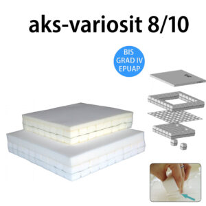 AKS Variosit 8 Würfelsitzkissen, zur Dekubitusprophylaxe und -therapie, bis Grad IV (EPUAP), 20-80kg, inkoair-Sitzkissenbezug