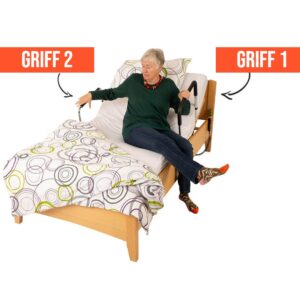 Bettgriff TWIN Premiumpaket, Aufstehhilfe beinhaltet den Bettgriff FRIDA inkl. FRIDOLIN Zusatzgriff, inkl. 4 Gleiter