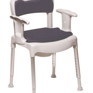 Etac Swift Toilettenstuhl, komplett mit Polster, höhenverstellbar, fester Stand, inkl. abnehmbarem Becken, bis 160 kg