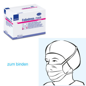 Foliodress Mask Comfort Senso grün, OP-Masken mit hoher Filterleistung Typ II, besonders weichen und leichten Materialkombination, mit ultraschallverschweißten Bändern zum binden, P=50 Stück