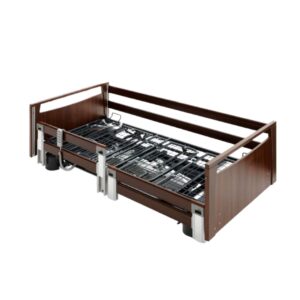 FunkeMedical Scintilla 2000 Komfort Pflegebett, Y-Scherenkonstruktion, höhenverstellbar 25-80cm, Seitengittervarianten, drei Holzdekore