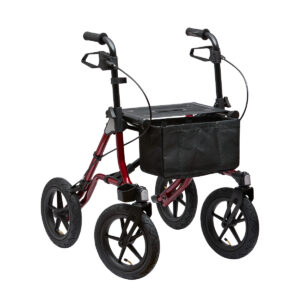 Dietz Taima XC Air Rollator inkl. Komfort-Rückengurt (unmontiert), Luftbereifung, Alu-Leichtgewicht, Stockhalter, Einkaufsnetz, Ankipphilfe, Reflektoren, bis 150kg